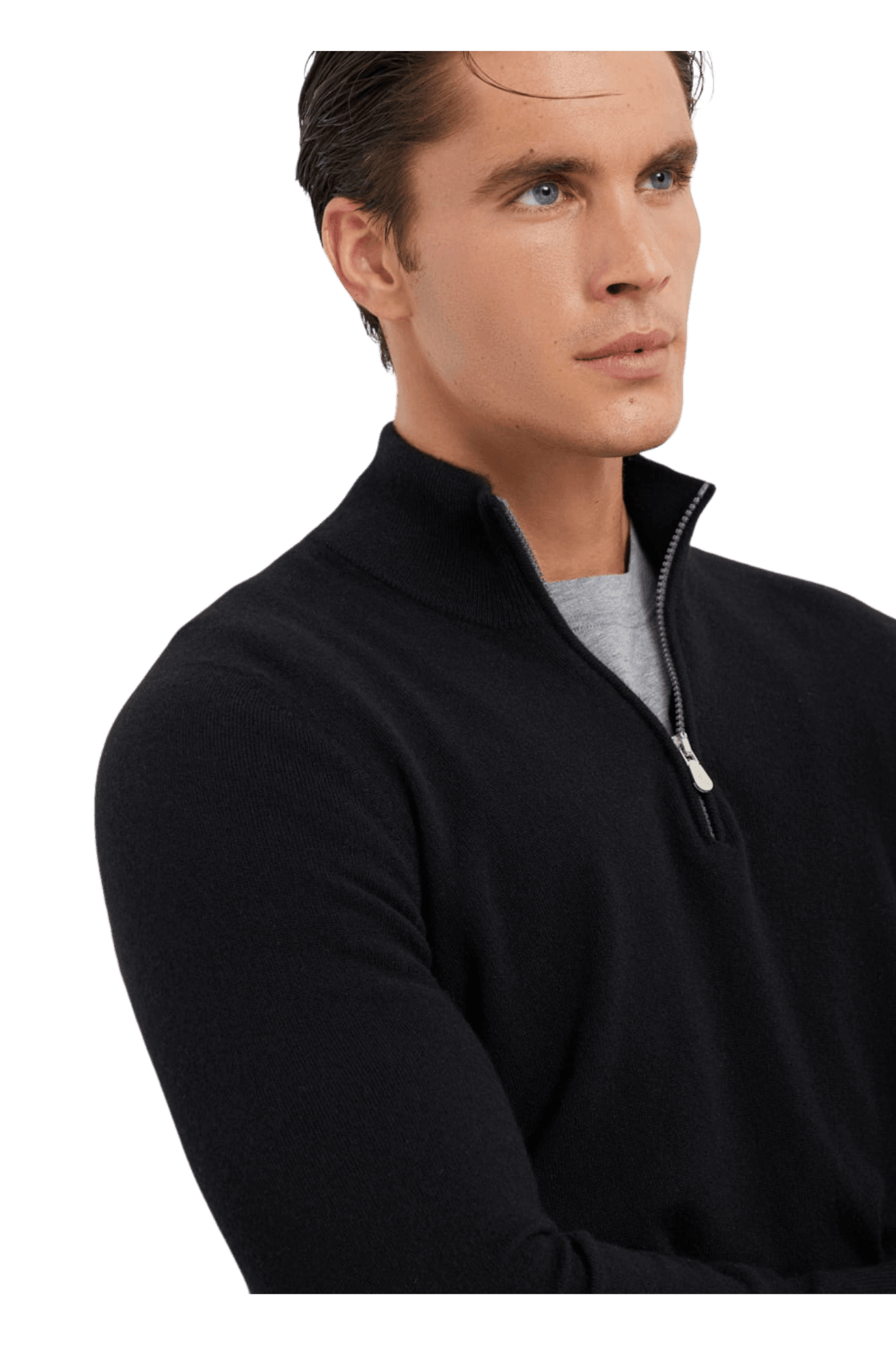 <tc>Brunello Cucinelli</tc> 男士拉鍊羊絨高領毛衣