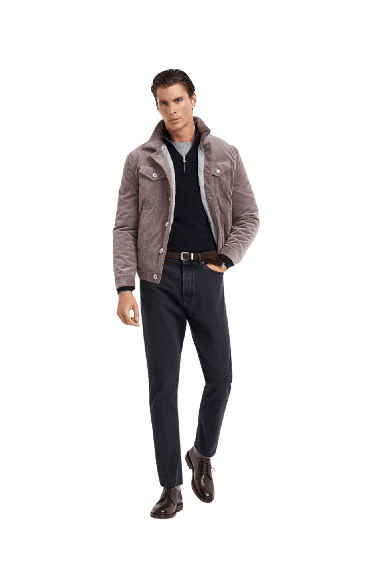<tc>Brunello Cucinelli</tc> 男士拉鍊羊絨高領毛衣