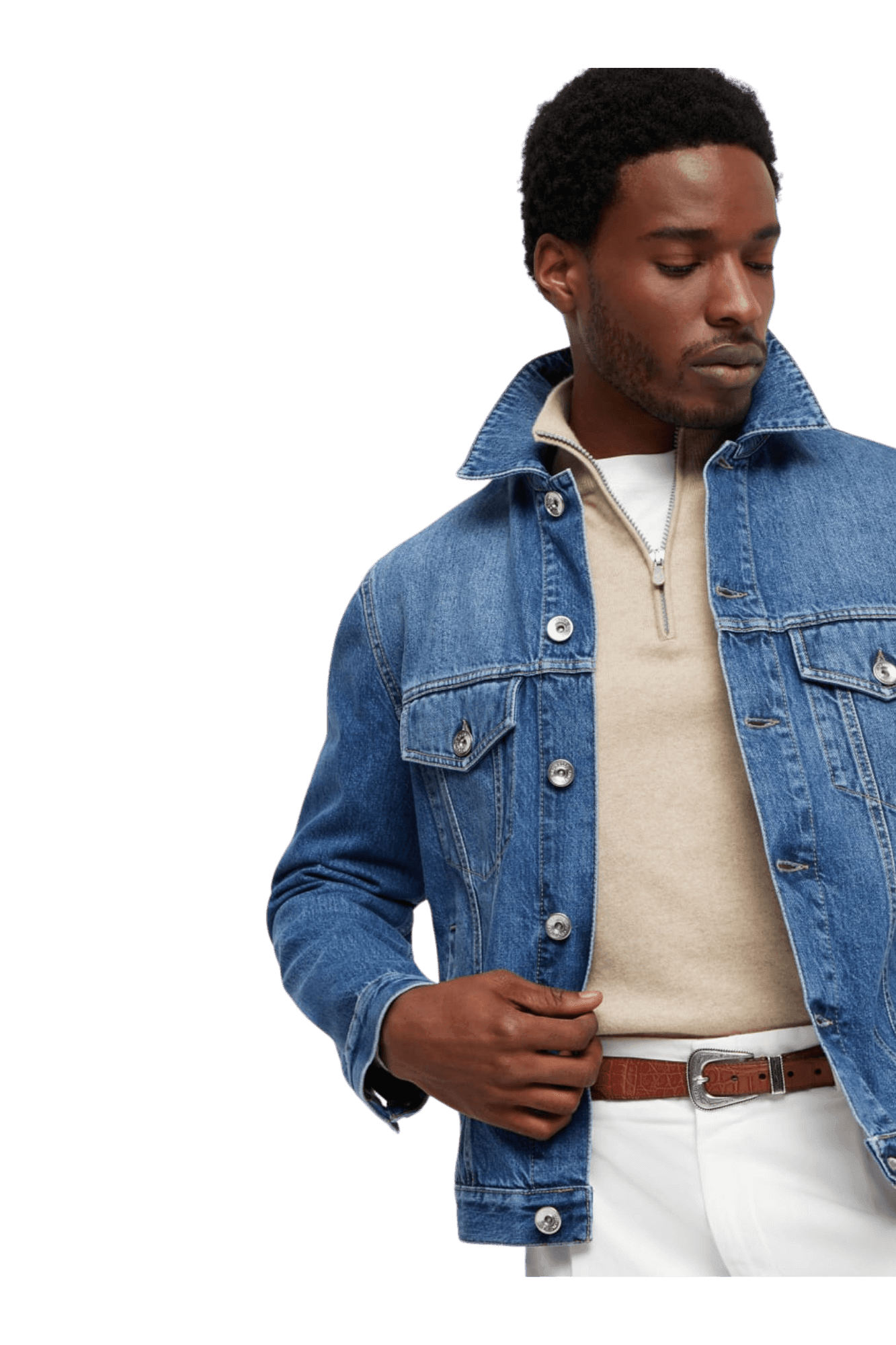 <tc>Brunello Cucinelli</tc> 男士拉鍊羊絨高領毛衣
