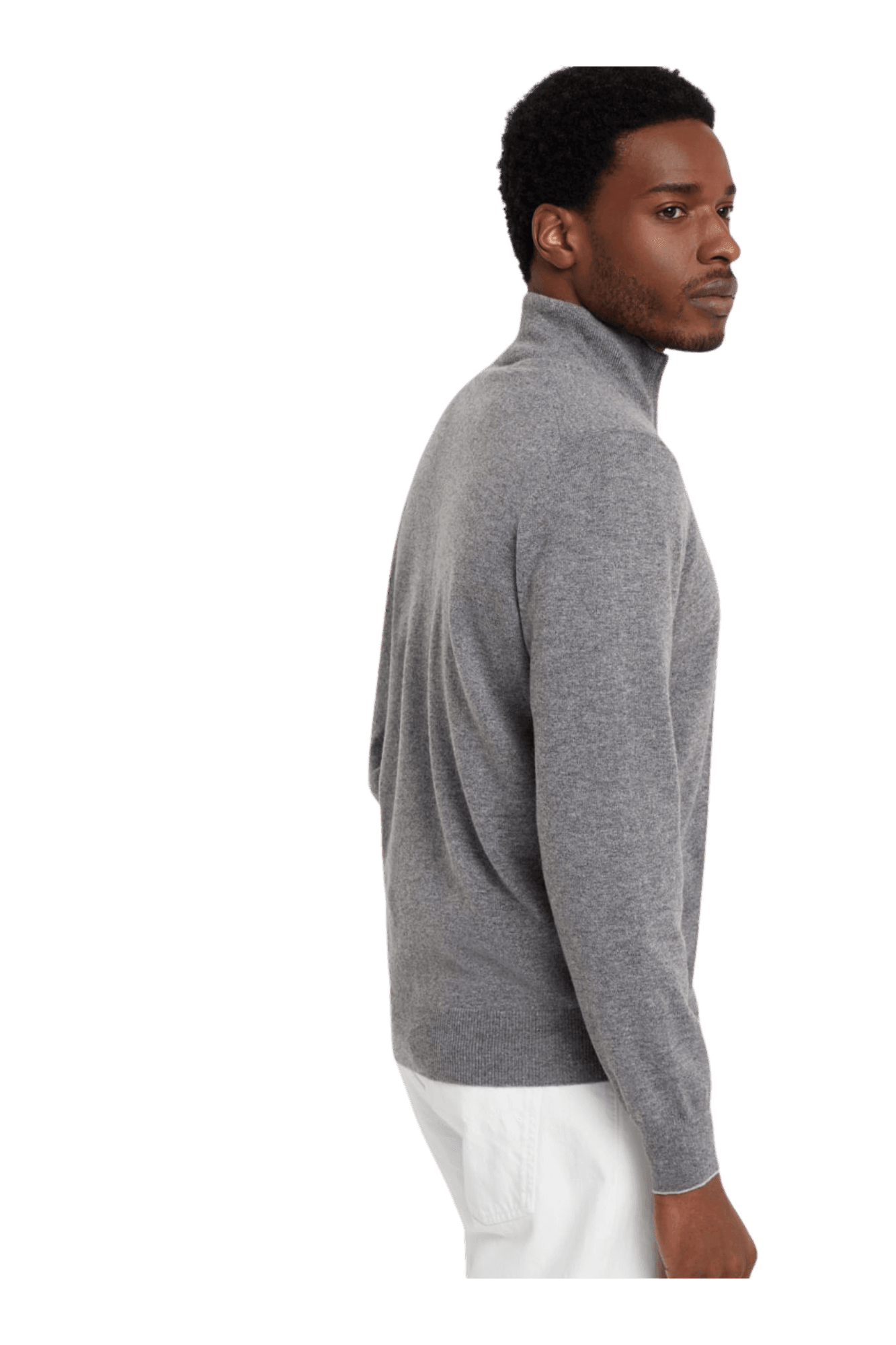<tc>Brunello Cucinelli</tc> 男士拉鍊羊絨高領毛衣