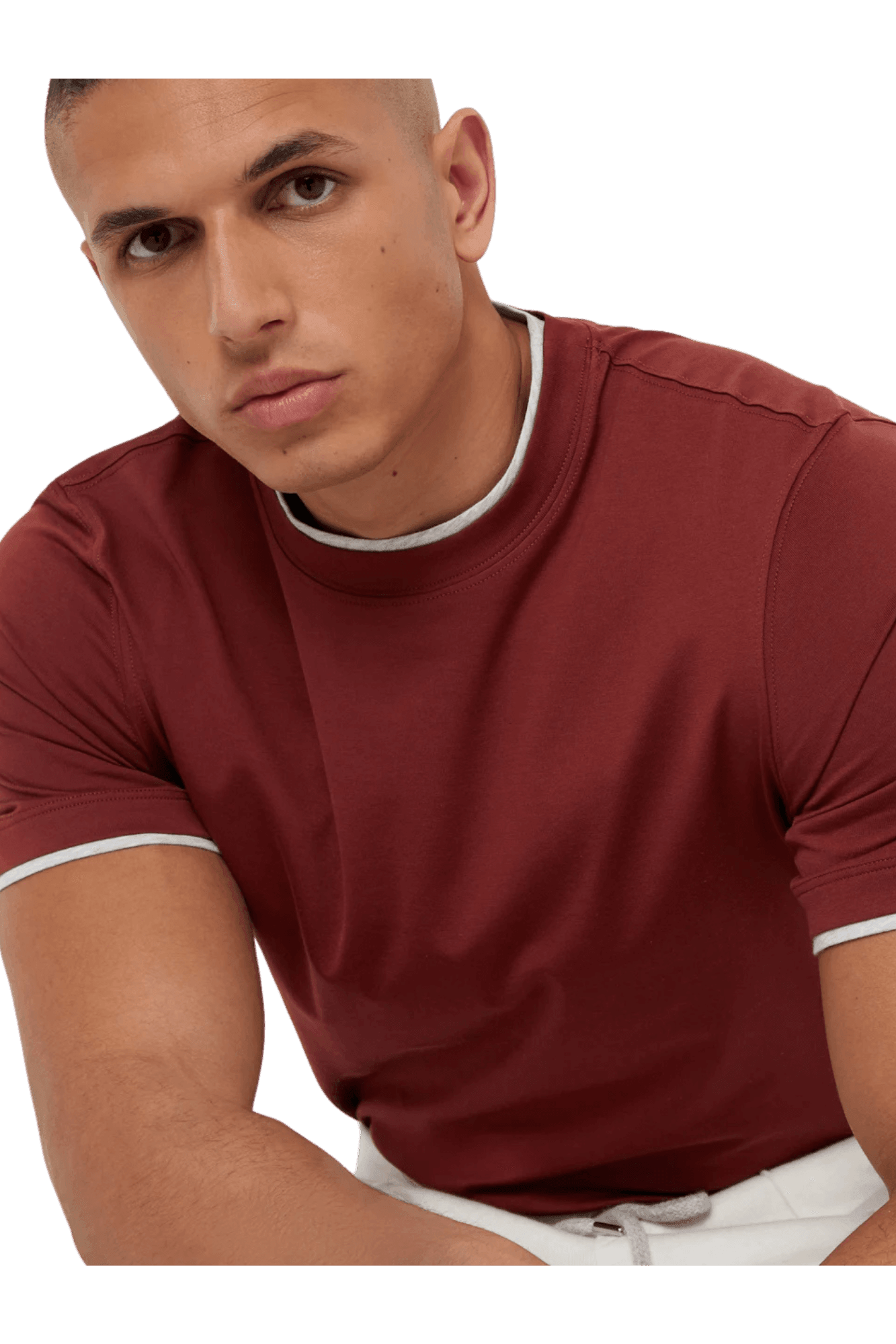 Brunello Cucinelli Men's Cotton Jersey Crew Neck T-shirt With Faux-layering