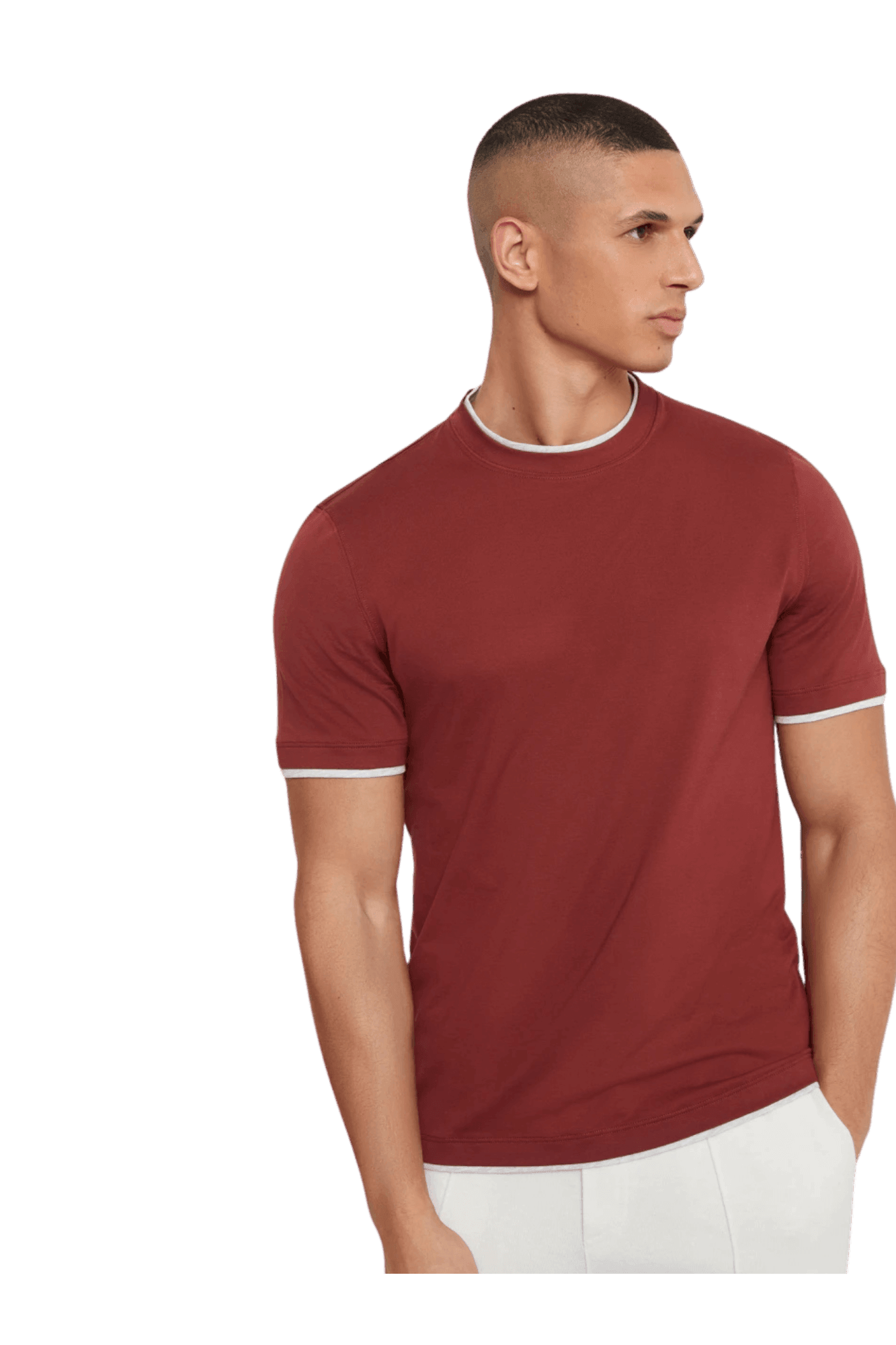 Brunello Cucinelli Men's Cotton Jersey Crew Neck T-shirt With Faux-layering