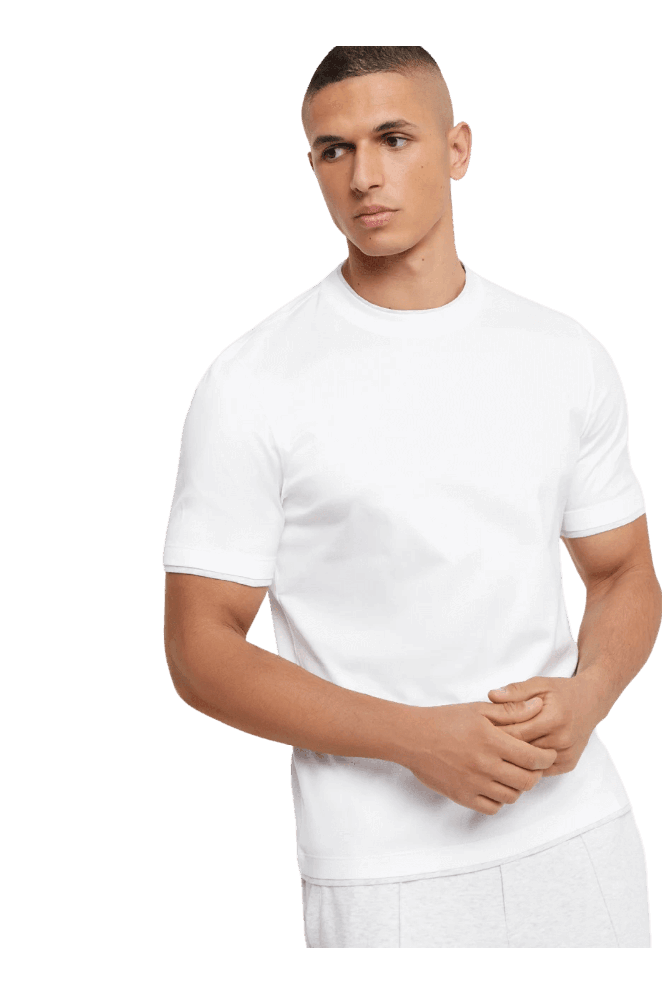 Brunello Cucinelli Men's Cotton Jersey Crew Neck T-shirt With Faux-layering