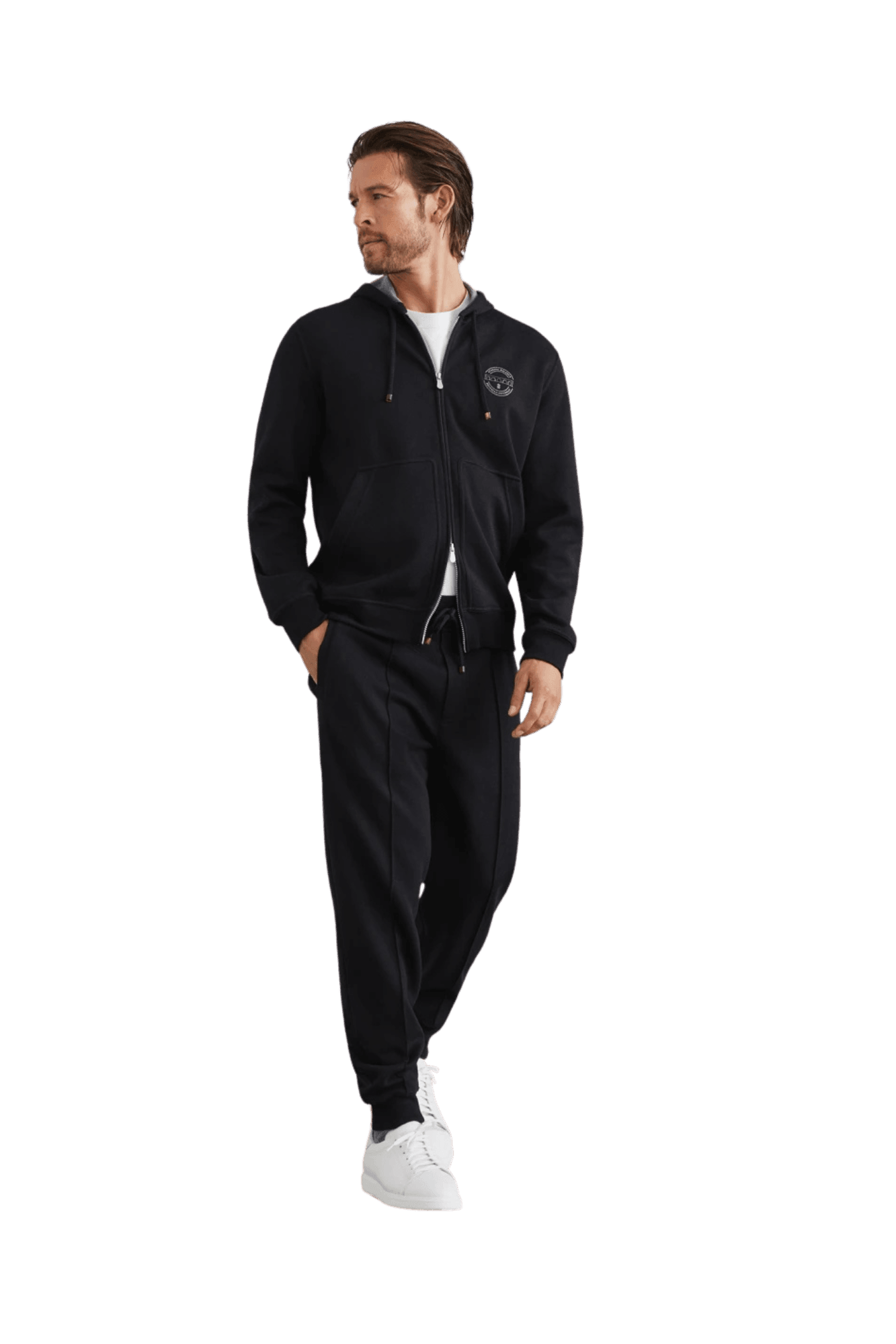 <tc>Brunello Cucinelli</tc> 男士棉質平紋針織圓領T卹,附徽標