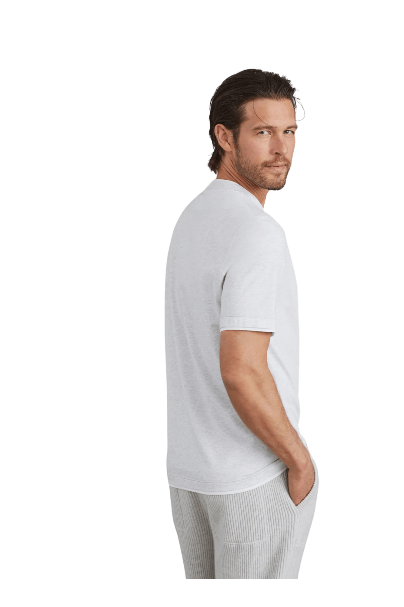 Brunello Cucinelli Men's Cotton Jersey Crew Neck T-shirt With Logo and Faux-layering