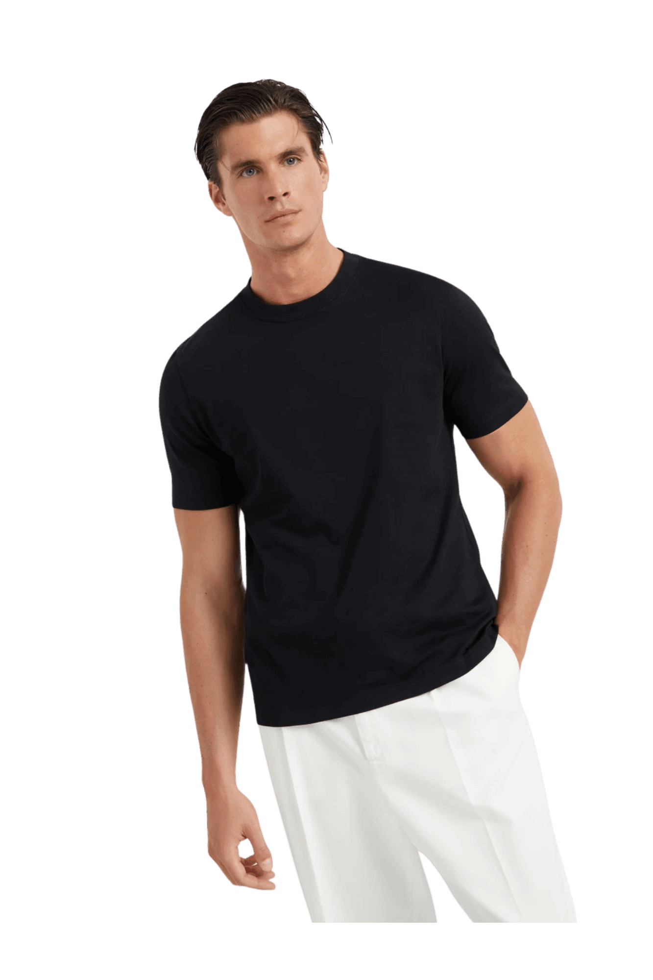 <tc>Brunello Cucinelli</tc> 男士棉質平紋針織圓領T卹