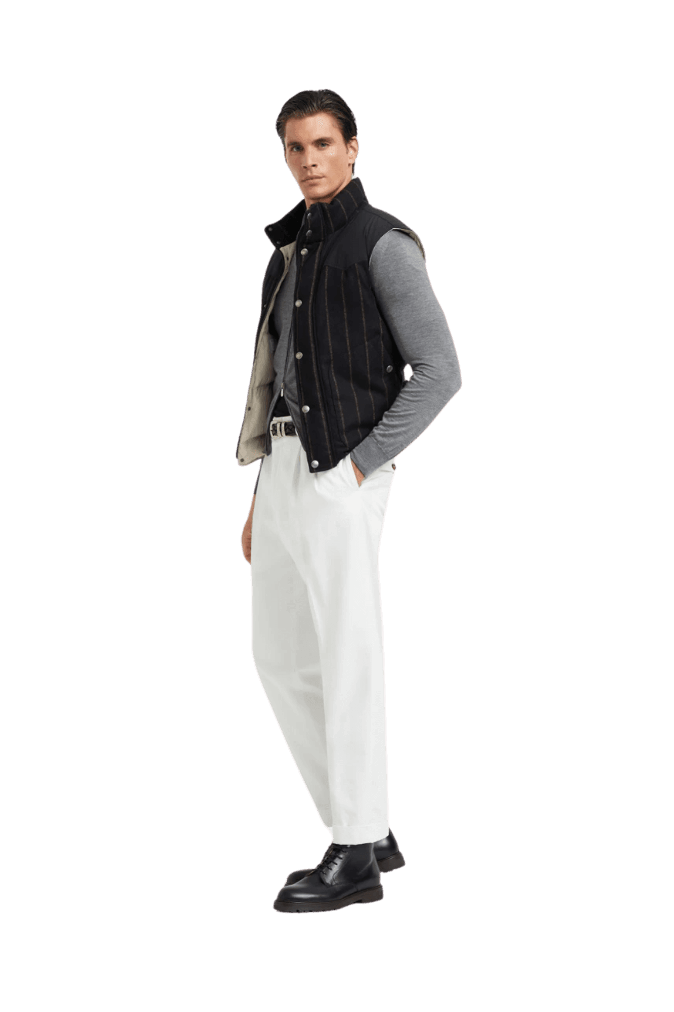 <tc>Brunello Cucinelli</tc> 男士棉質平紋針織圓領T卹