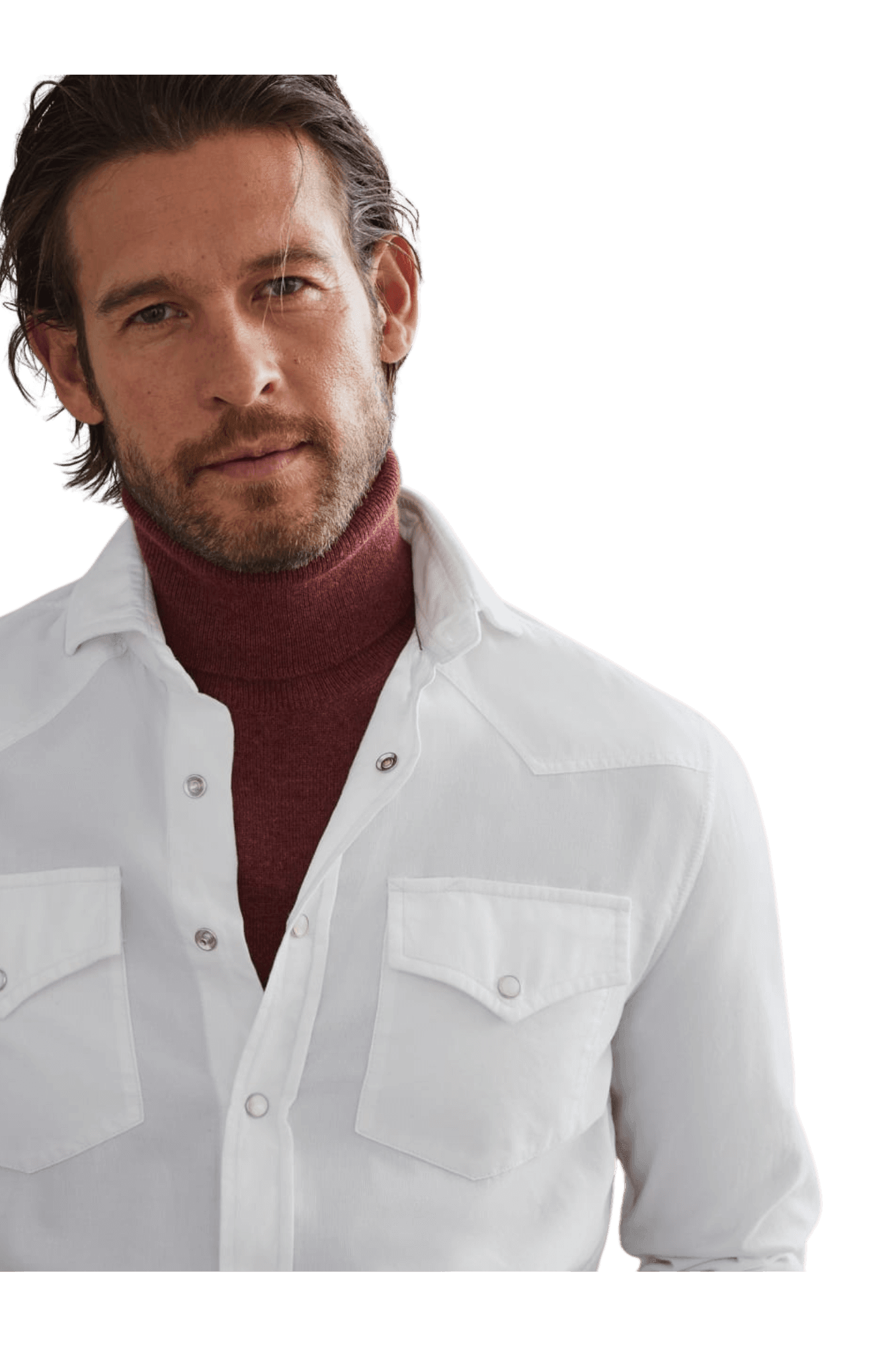 Brunello Cucinelli Men's Garment-dyed Easy Fit Western Shirt