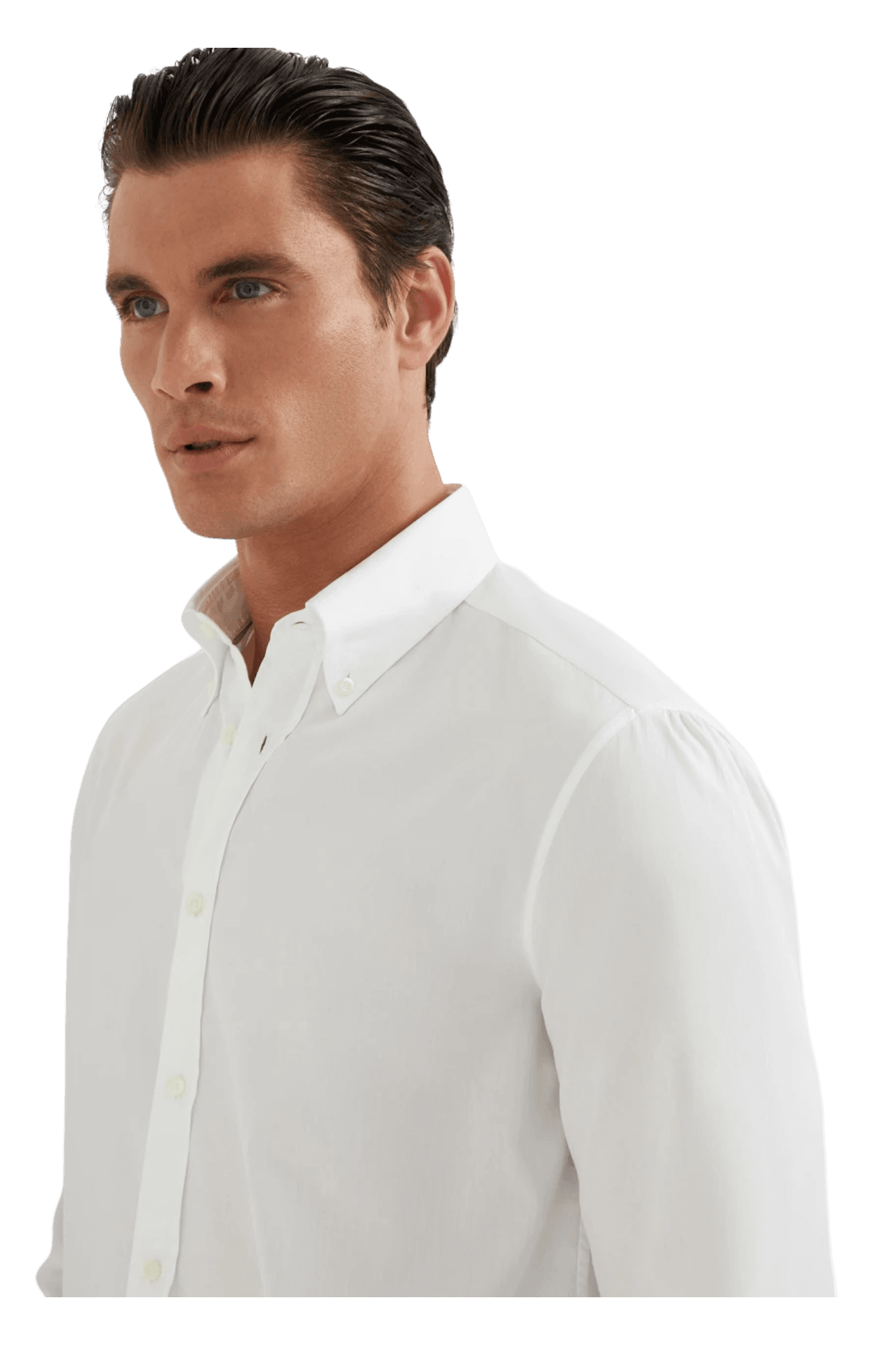 <tc>Brunello Cucinelli</tc> 男士斜紋基本款連結領襯衫