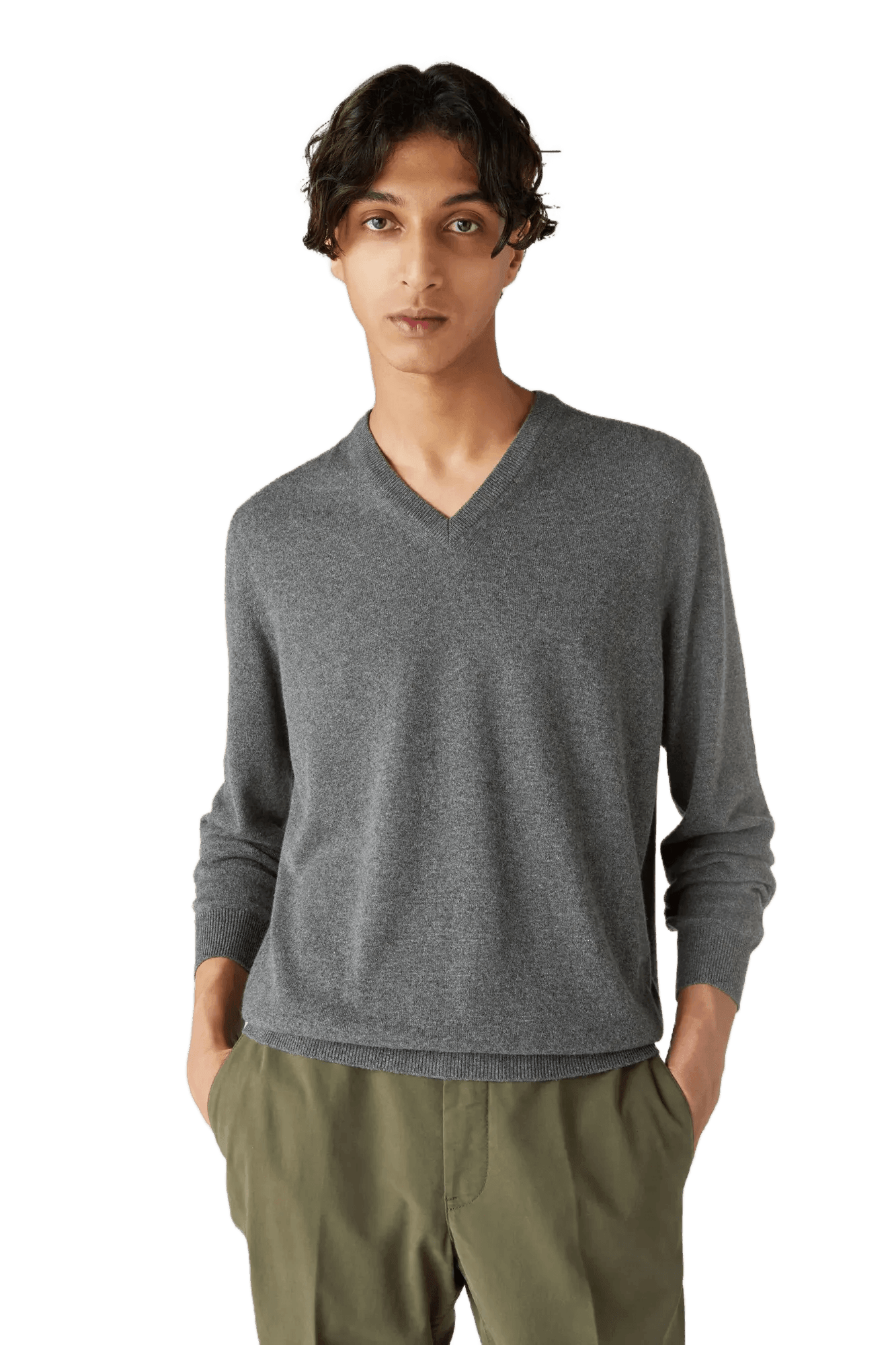 <tc>Loro Piana</tc> Cuello en V clásico para hombre