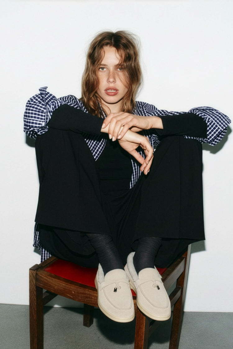 Loro Piana Women's Summer Charms Walk Loafers (Suede with Beaver Fur)