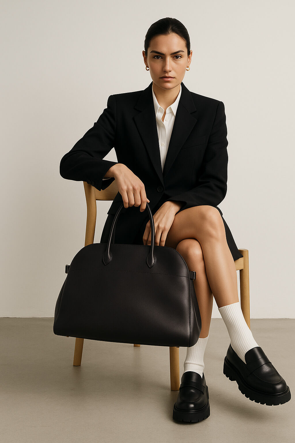 The Row Soft Margaux 15 Bag in Leather