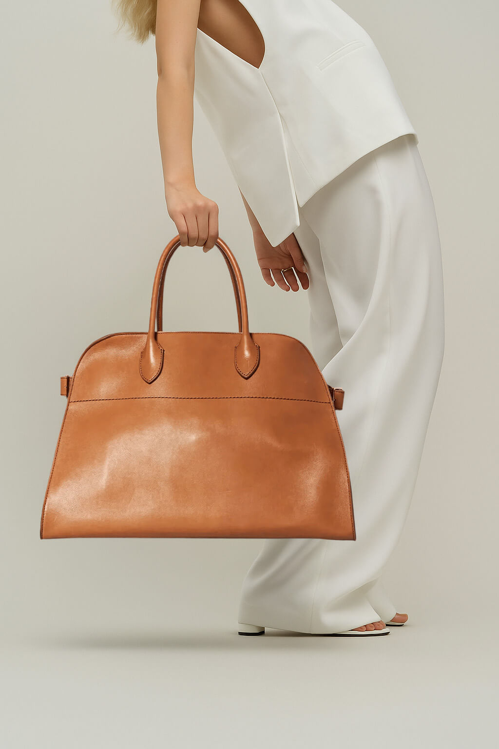 The Row Soft Margaux 17 Bag in Leather