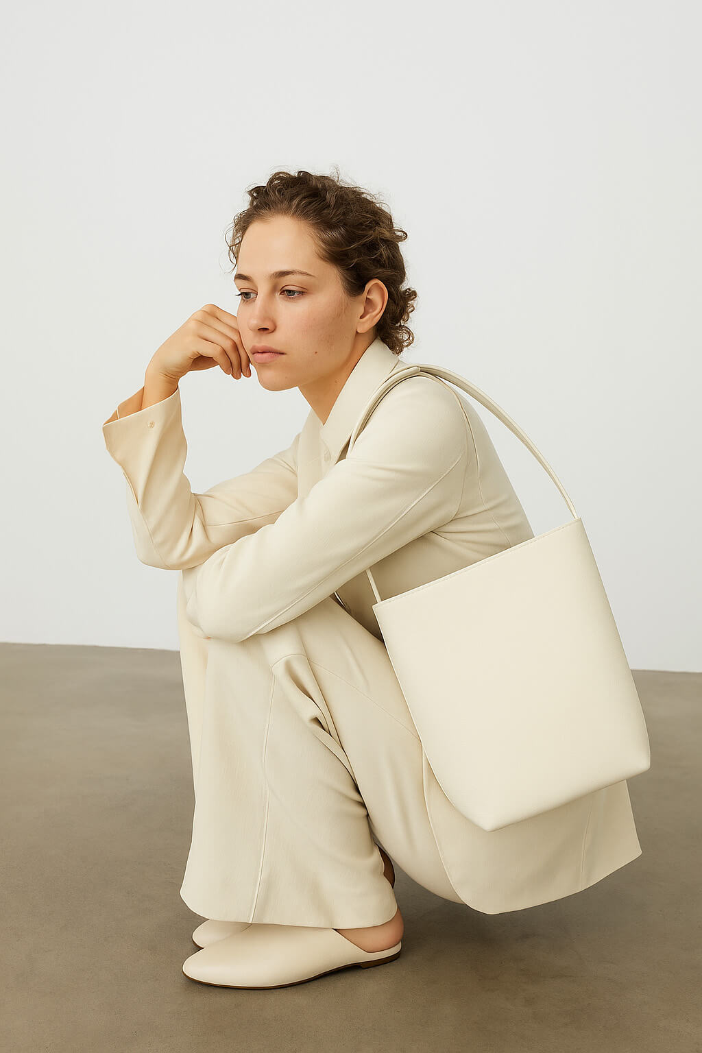 The Row Medium N/S Park Tote Bag in Leather