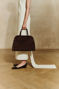 The Row Soft Margaux 15 Bag in Suede