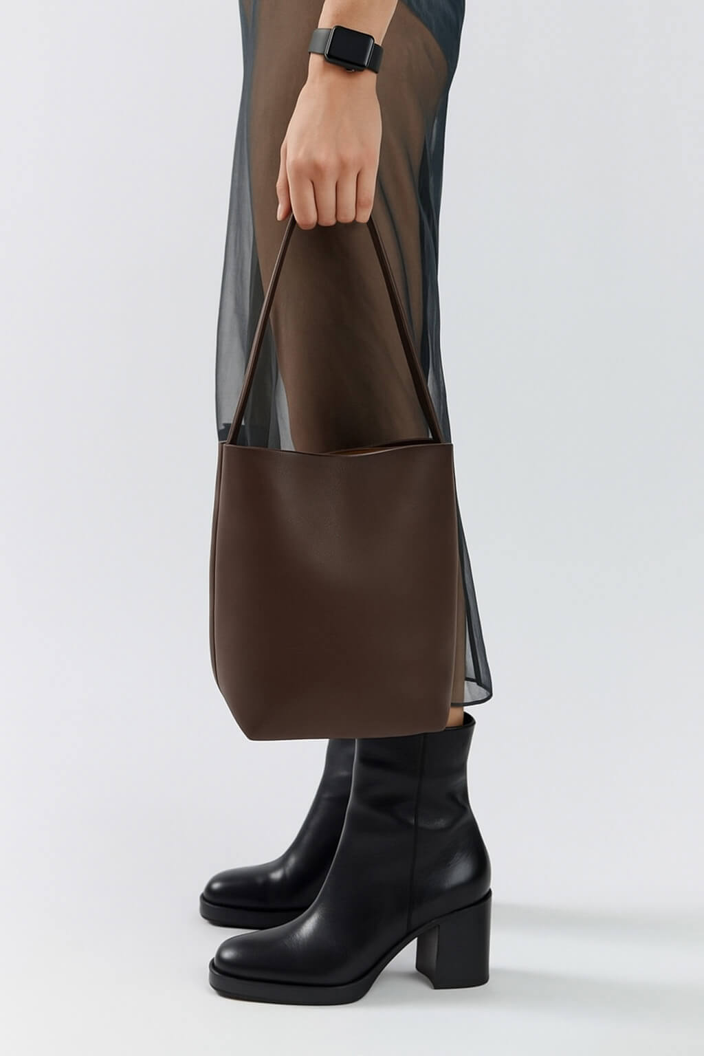 The Row Medium N/S Park Tote Bag in Leather