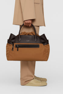 <tc>The Row</tc> Margaux 17 內外扣皮革帆布托特包