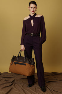 <tc>The Row</tc> Margaux 17 內外扣皮革帆布托特包