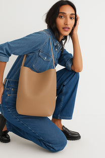 The Row Medium N/S Park Tote Bag in Leather