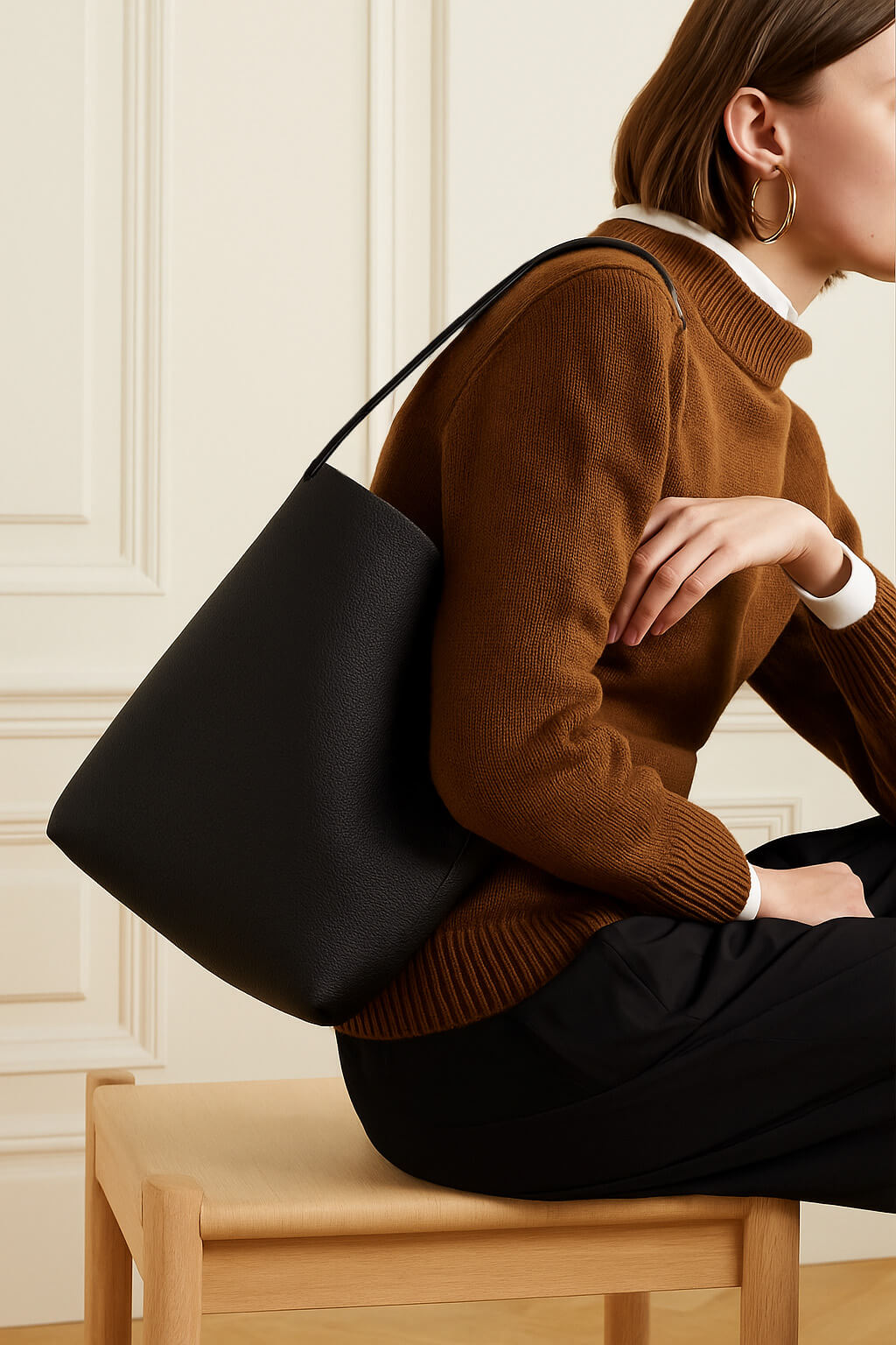 The Row Medium N/S Park Tote Bag in Leather