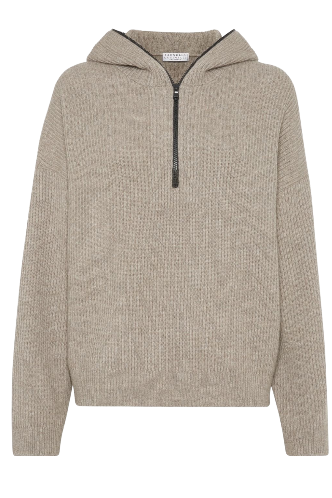 Brunello Cucinelli Women's Hooded Ribbed Knit Cashmere Sweater