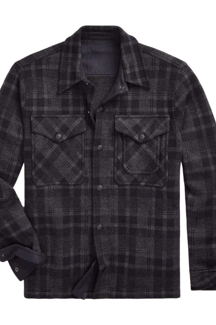 Ralph Lauren Men's Plaid Wool Workshirt Sweater