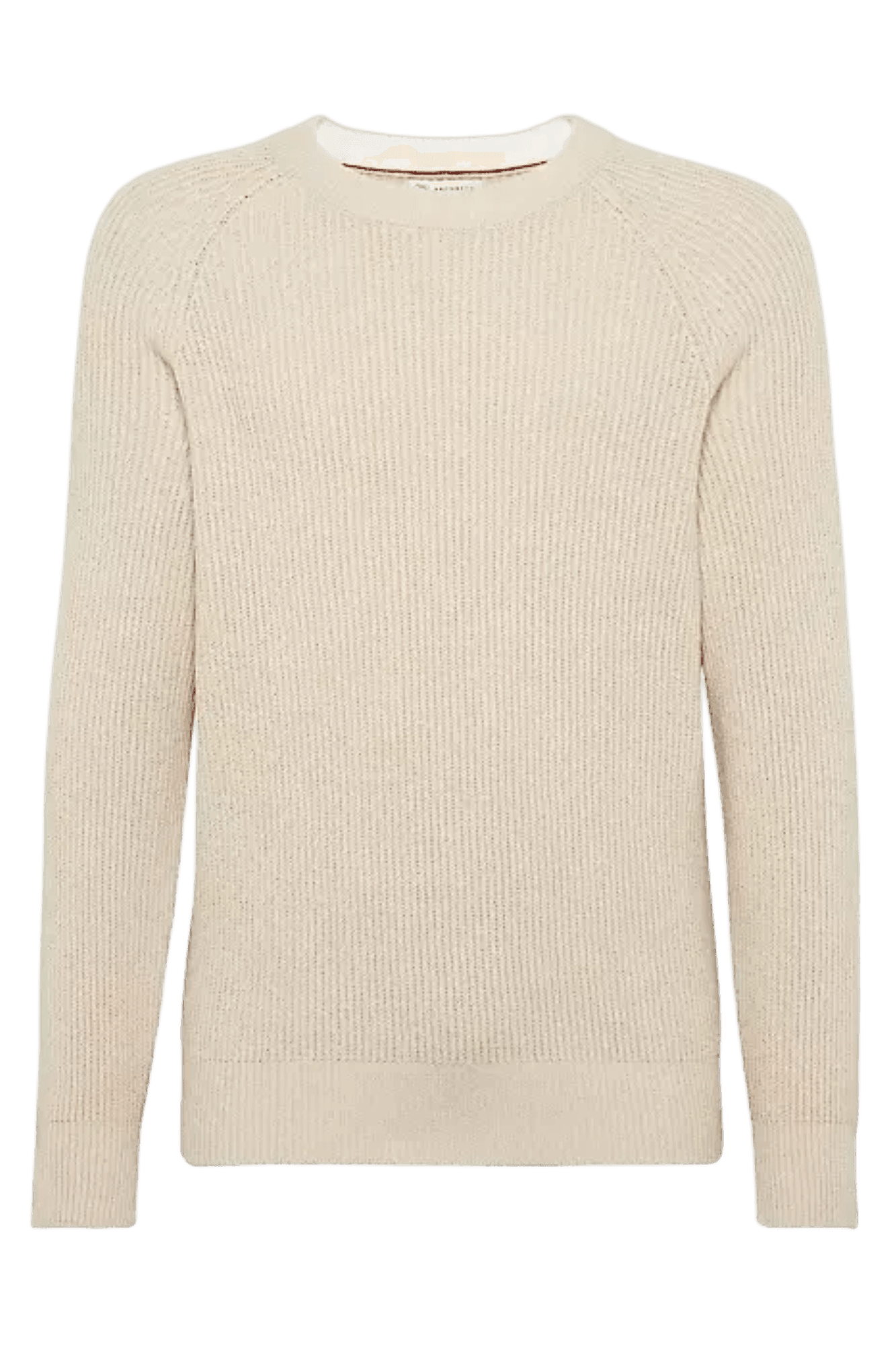 Brunello Cucinelli Men's Malfilé Cotton English Rib Sweater With Raglan Sleeves