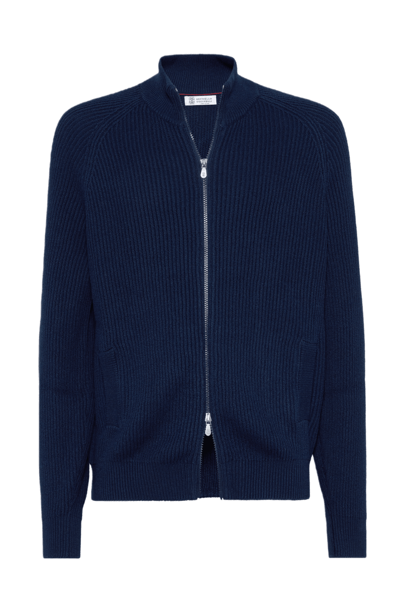 Brunello Cucinelli Men's Malfilé Cotton English Rib Cardigan With Zipper