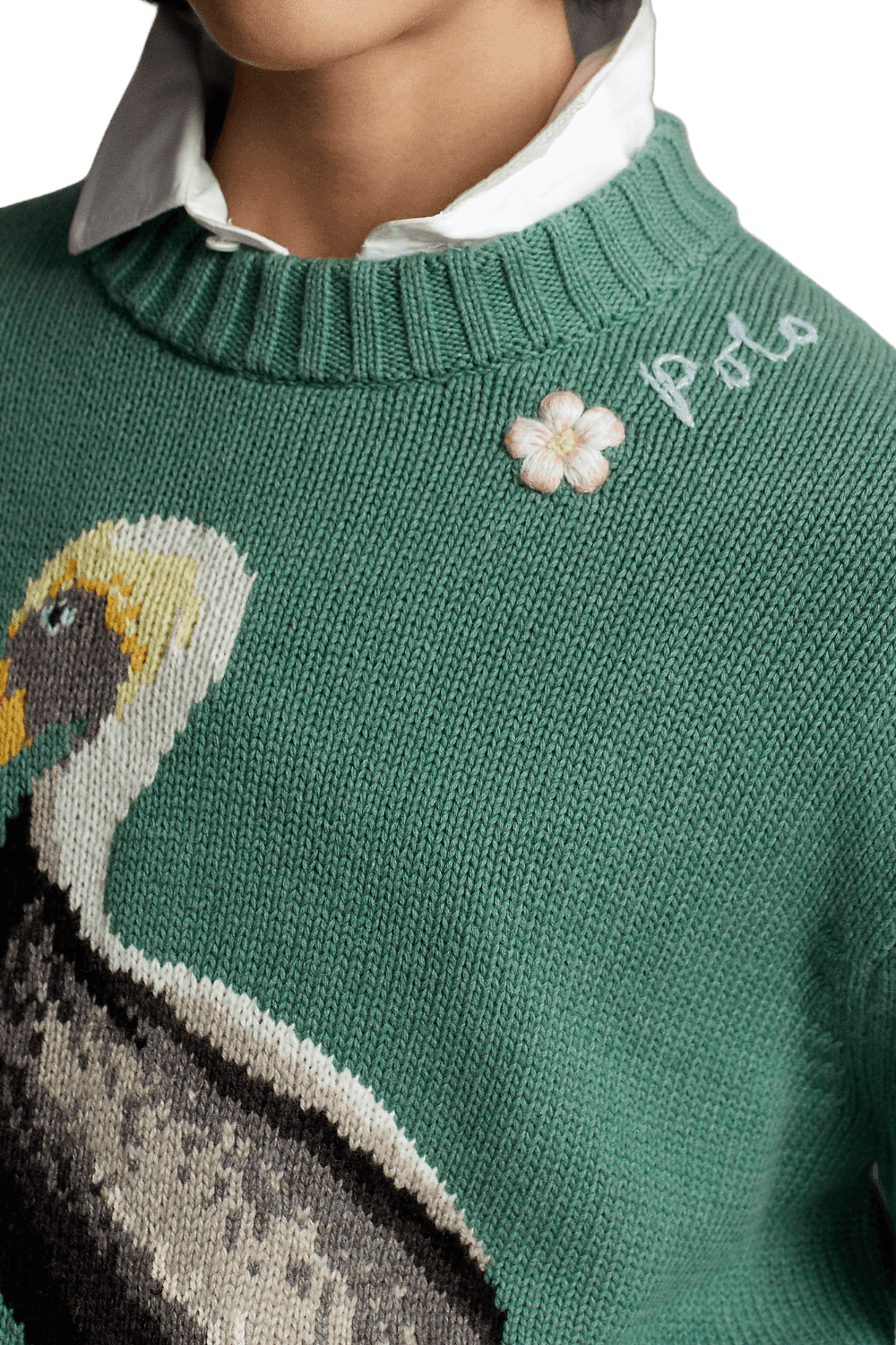 Ralph Lauren Women's Intarsia-Knit Pelican Mockneck Jumper
