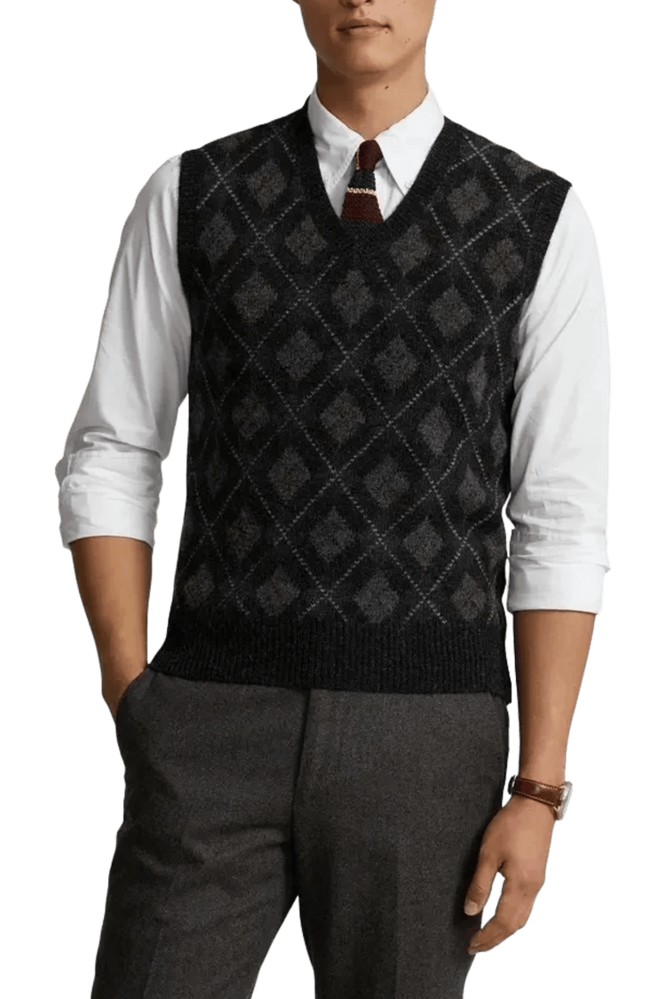 Ralph Lauren Men's Argyle Wool Sweater Vest