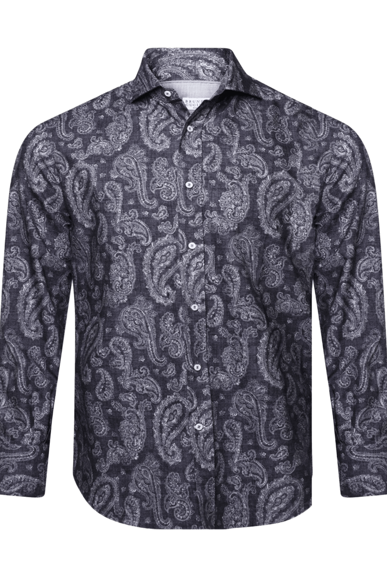 Brunello Cucinelli Men's Paisley Basic Fit Shirt with button-down collar