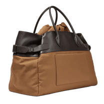 <tc>The Row</tc> Margaux 17 內外扣皮革帆布托特包