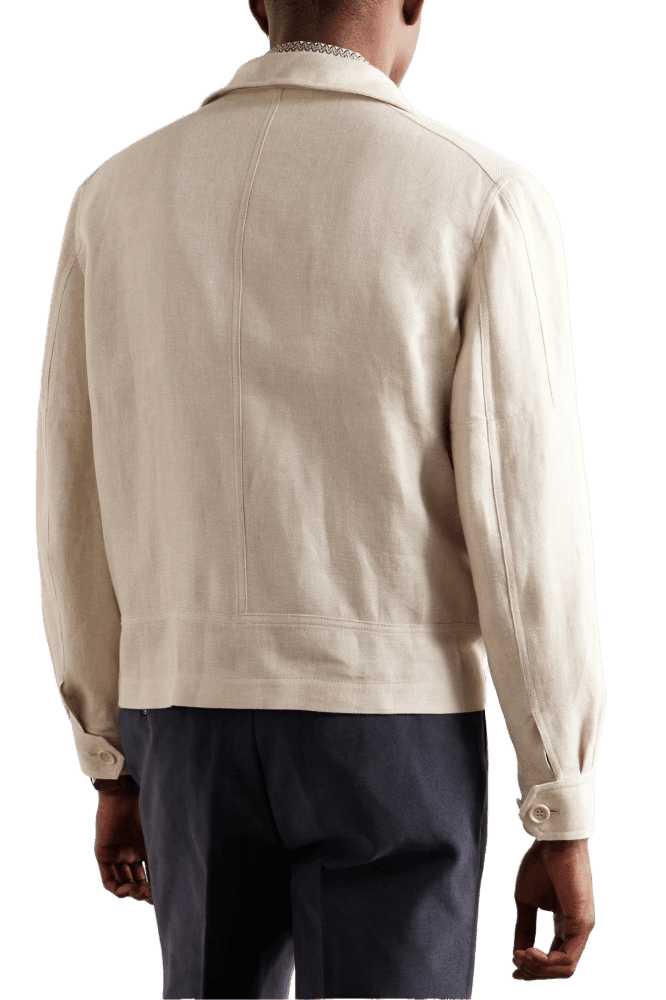 Brunello Cucinelli Men's Linen, Wool and Silk-Blend Twill Harrington Jacket