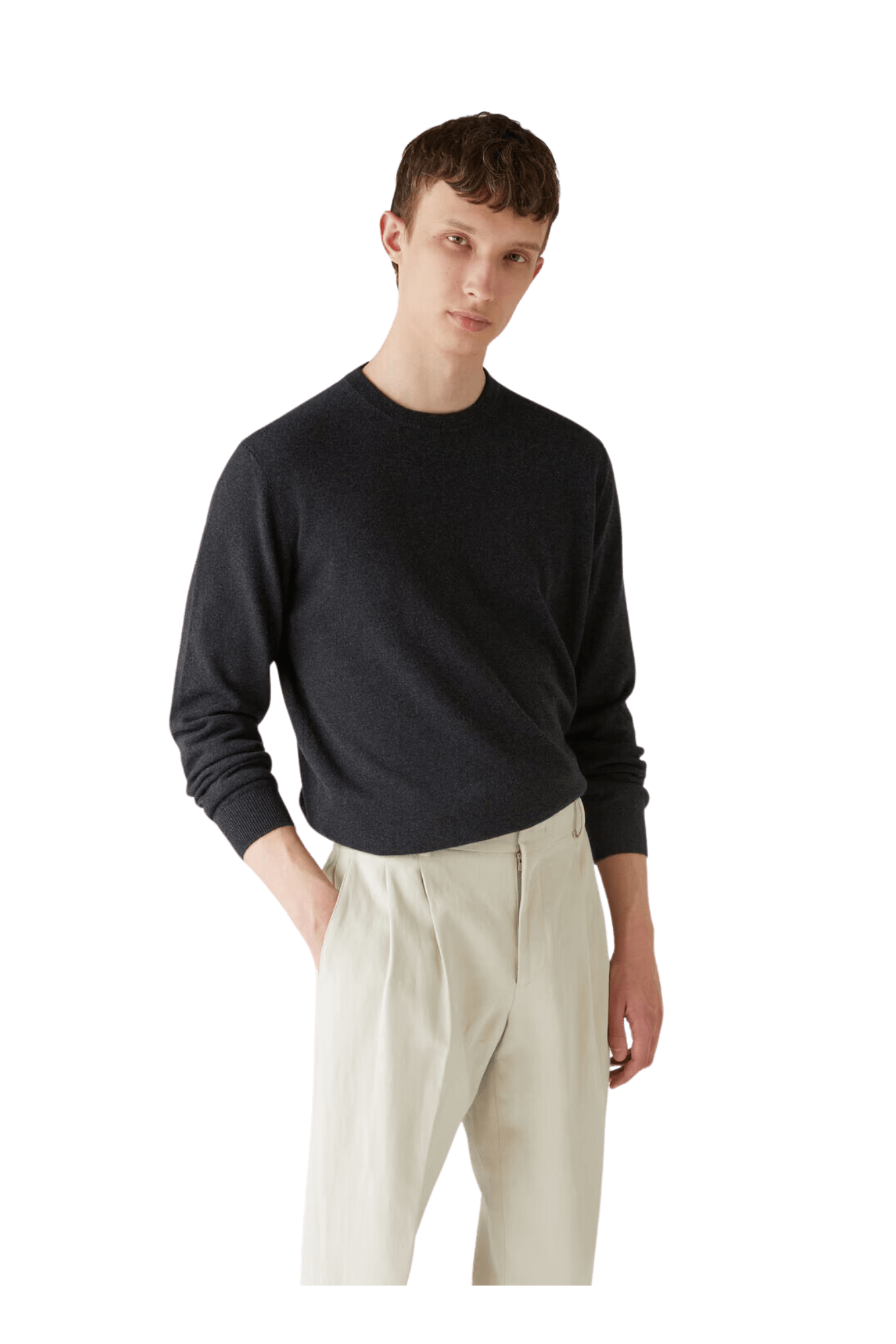 <tc>Loro Piana</tc> Cuello redondo clásico para hombre