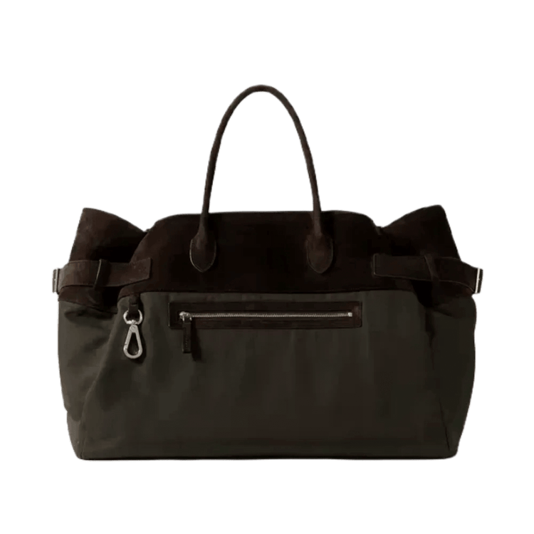 <tc>The Row</tc> Margaux 17 內外扣皮革帆布托特包