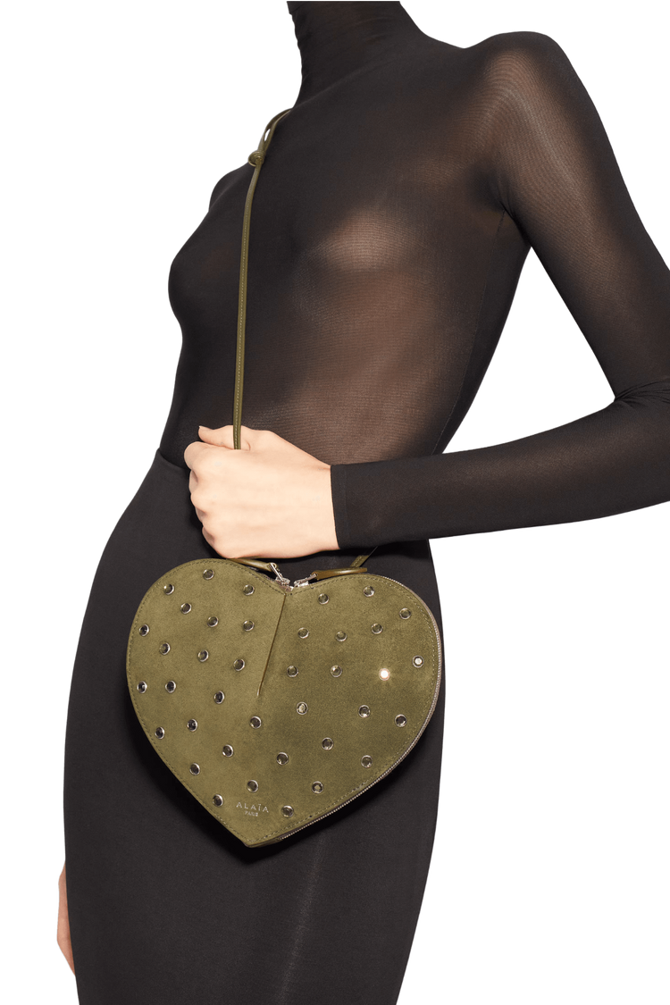 <tc>Alaia</tc> Bolso Le Coeur en piel de cabra ante Strass
