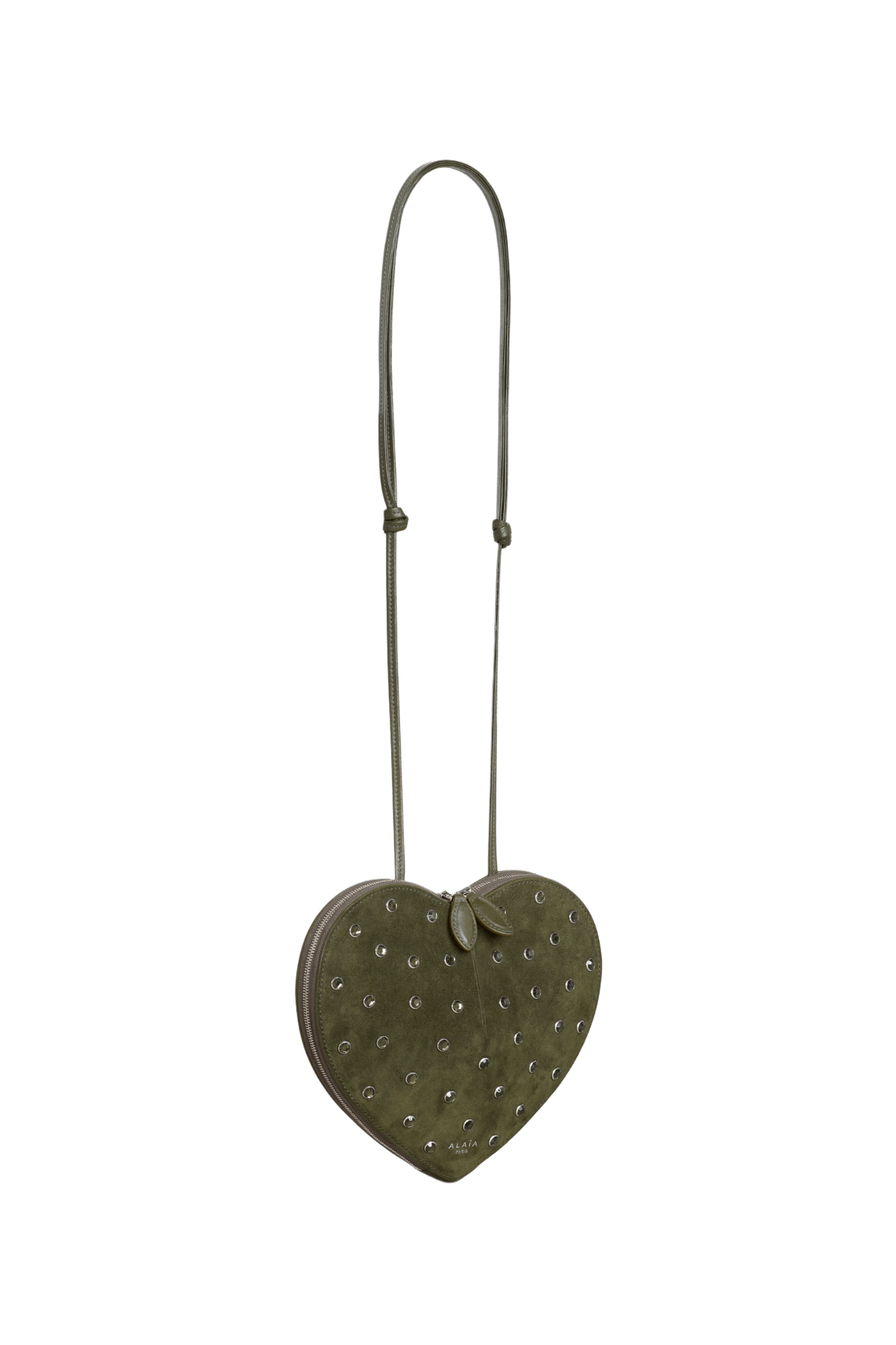 Alaia Le Coeur Bag in Strass Suede Goatskin
