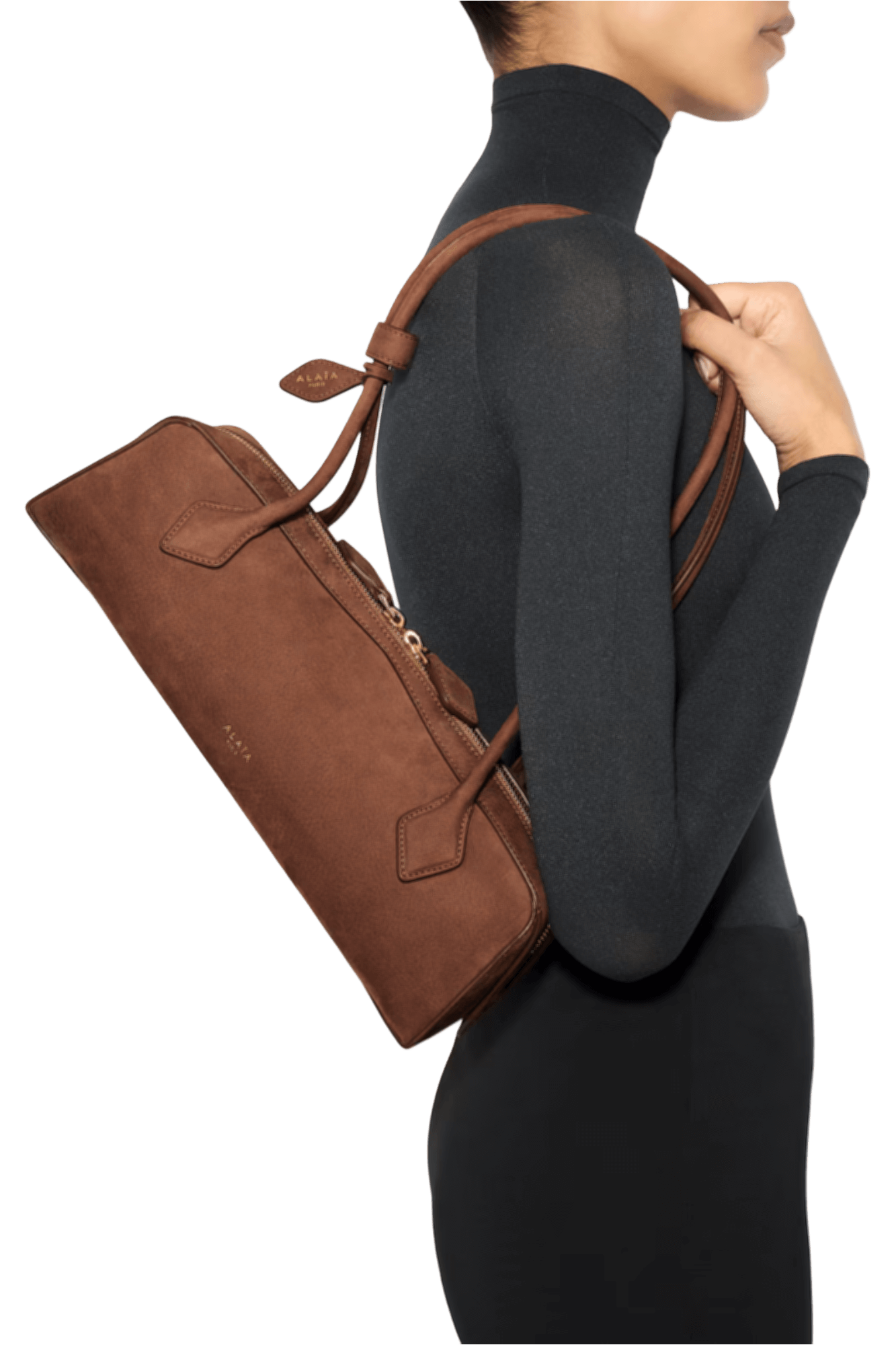 Alaia Le Teckel Medium Bag In Nubuk Calfskin