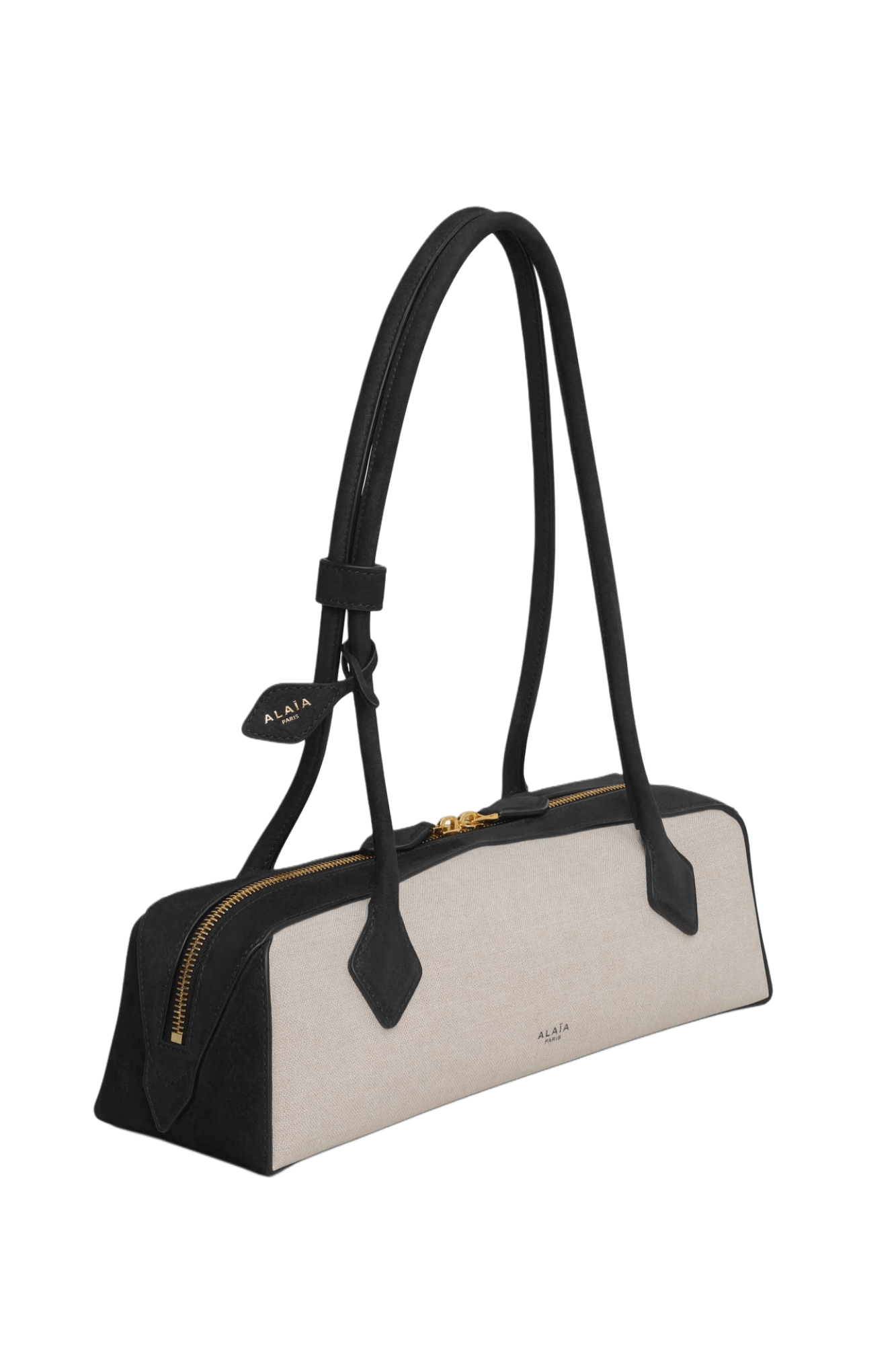 <tc>Alaia</tc> Sac moyen Le Teckel en toile et nubuck