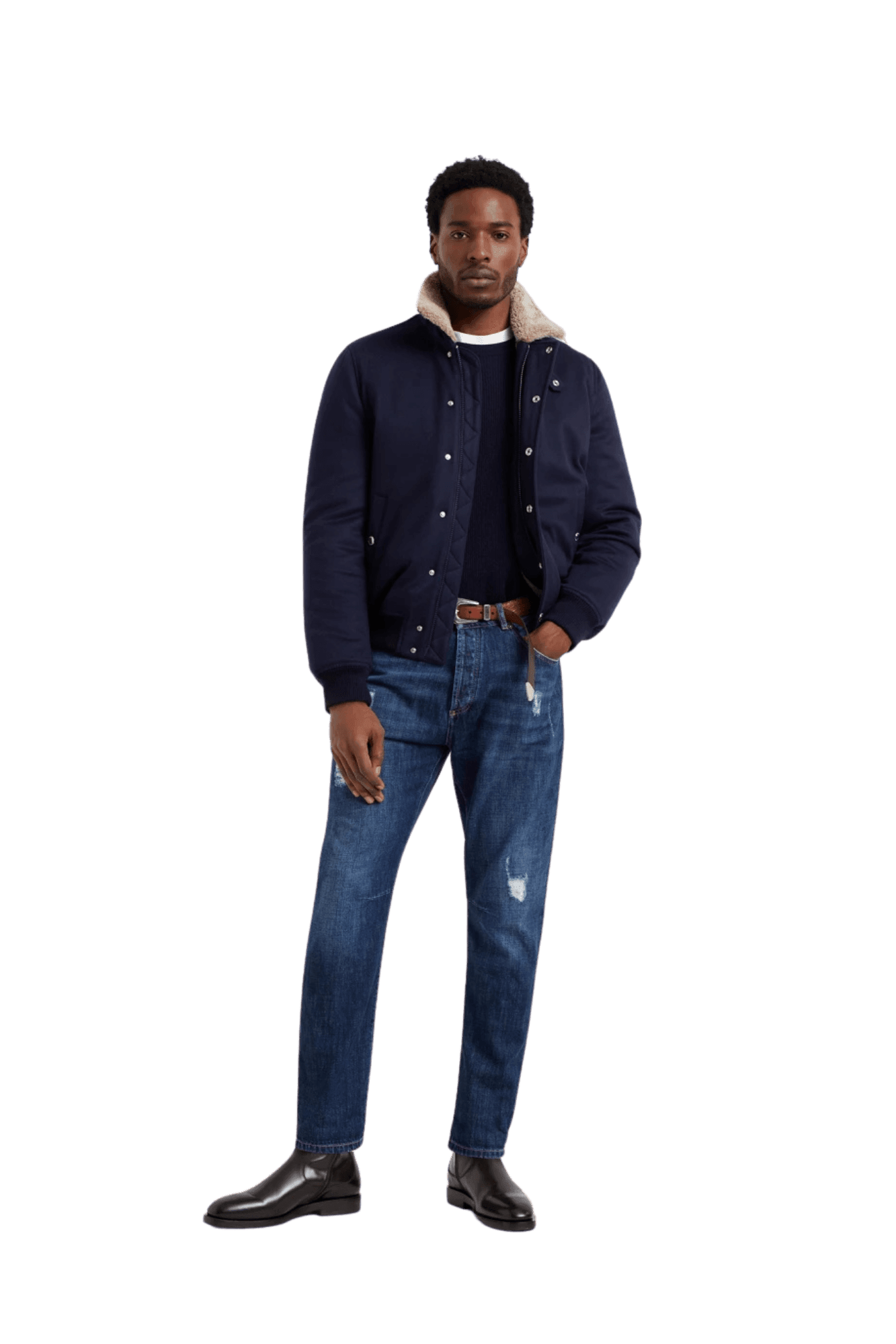 <tc>Brunello Cucinelli</tc> 男士羊絨英式羅紋毛衣