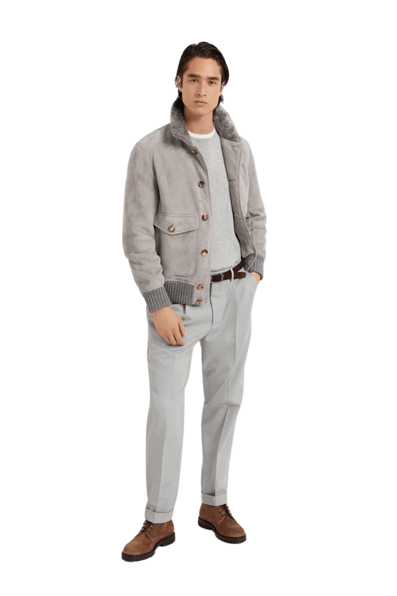 <tc>Brunello Cucinelli</tc> 男士羊絨英式羅紋毛衣