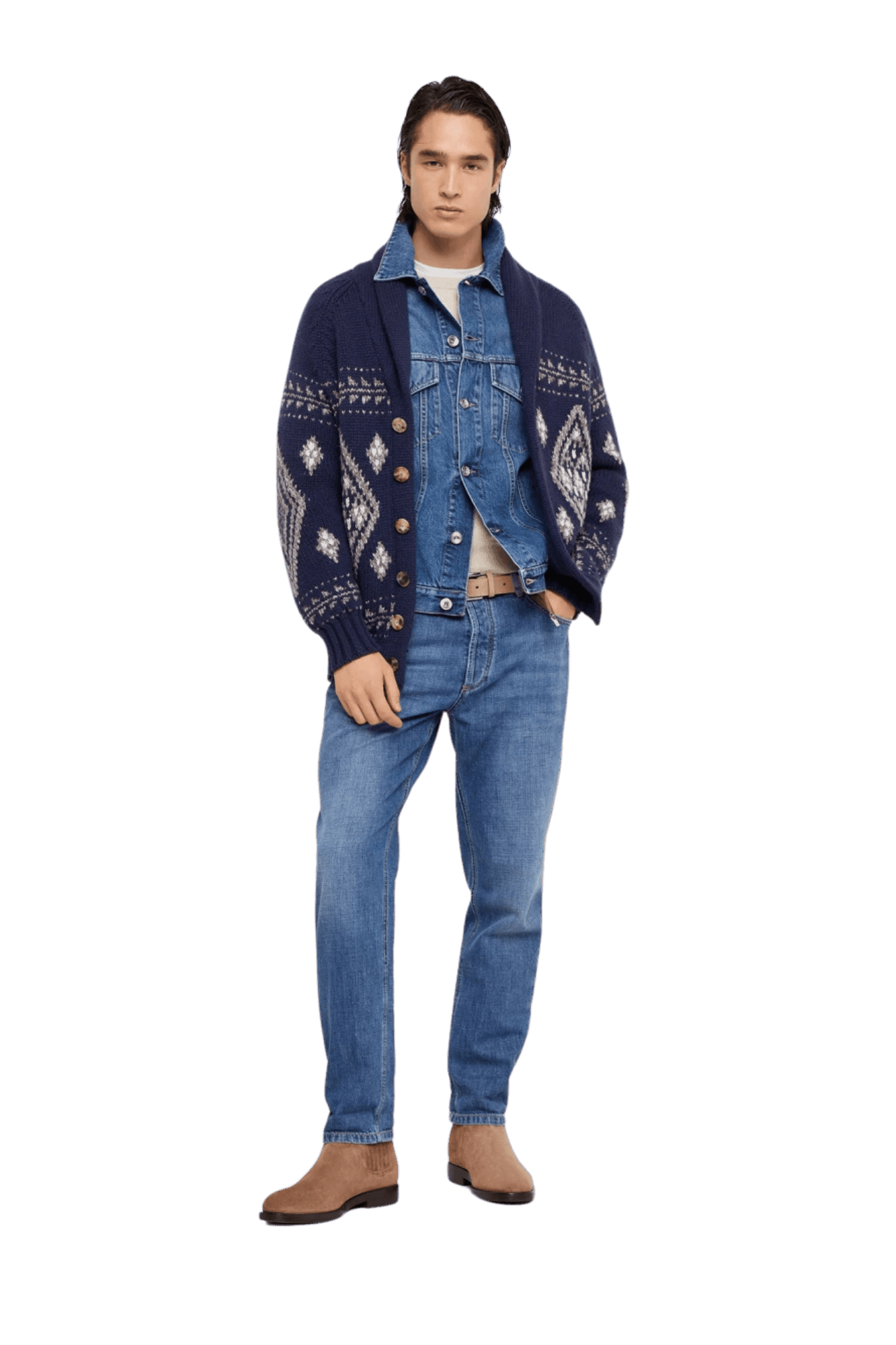<tc>Brunello Cucinelli</tc> 男士羊絨英式羅紋毛衣