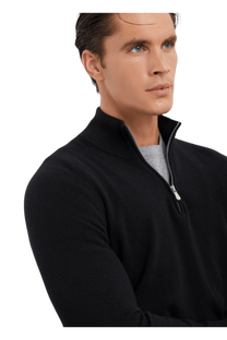 <tc>Brunello Cucinelli</tc> 男士拉鍊羊絨高領毛衣