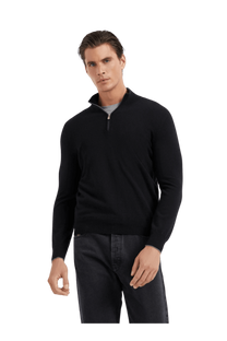 <tc>Brunello Cucinelli</tc> 男士拉鍊羊絨高領毛衣