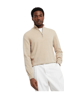 <tc>Brunello Cucinelli</tc> 男士拉鍊羊絨高領毛衣