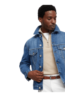 <tc>Brunello Cucinelli</tc> 男士拉鍊羊絨高領毛衣