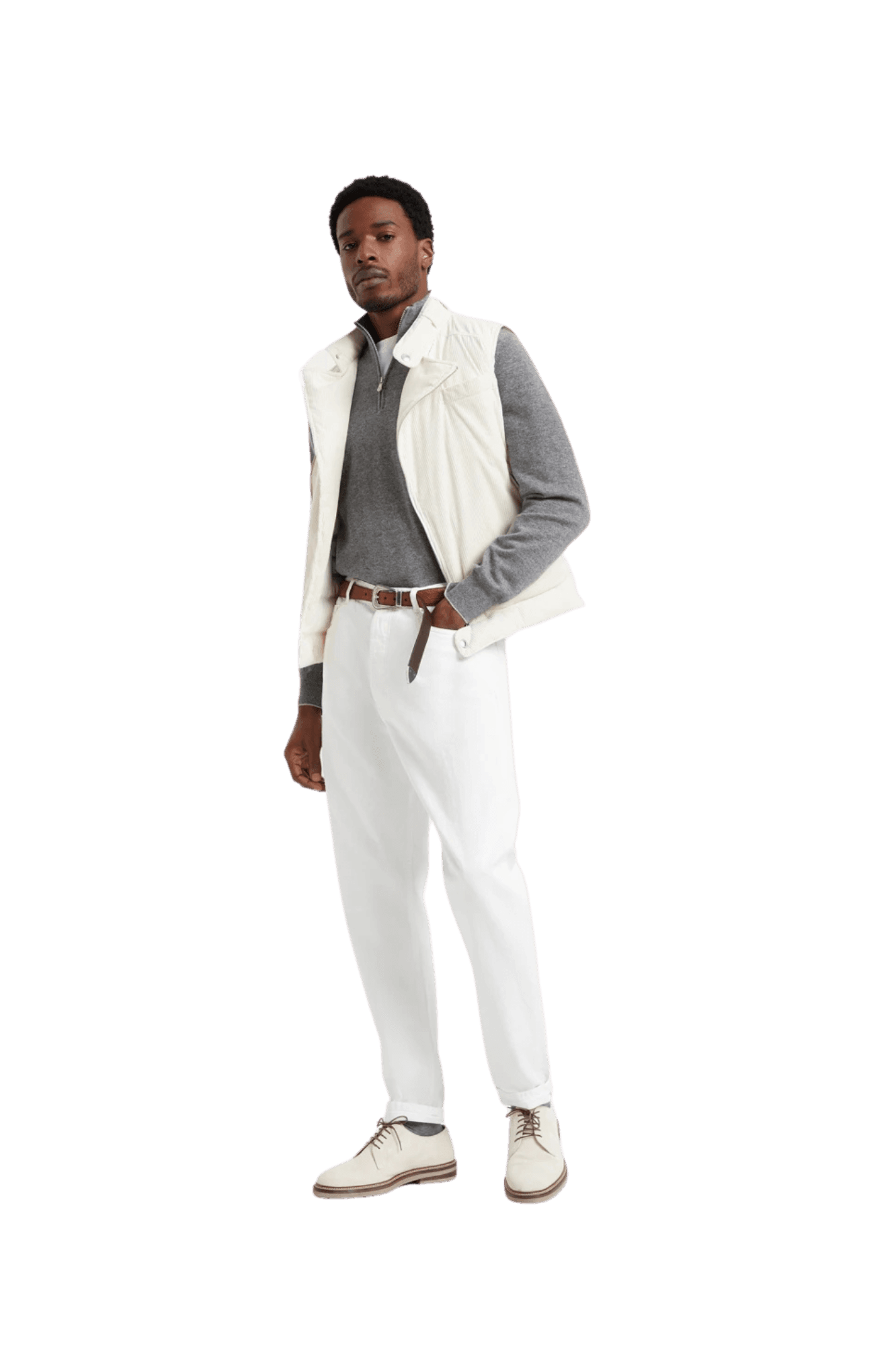 <tc>Brunello Cucinelli</tc> 男士拉鍊羊絨高領毛衣