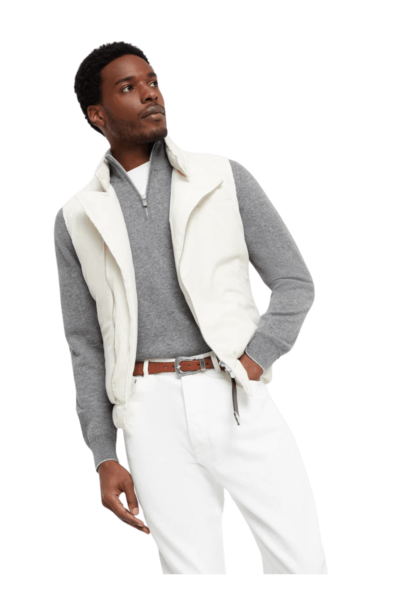 <tc>Brunello Cucinelli</tc> 男士拉鍊羊絨高領毛衣