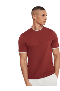 Brunello Cucinelli Men's Cotton Jersey Crew Neck T-shirt With Faux-layering