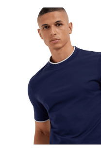 Brunello Cucinelli Men's Cotton Jersey Crew Neck T-shirt With Faux-layering